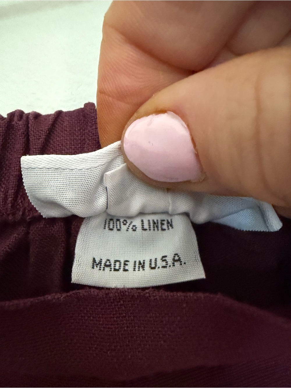 Bryn Walker Maroon Burgundy Linen Wide Leg Pant Lagenlook Small - Picture 5 of 6